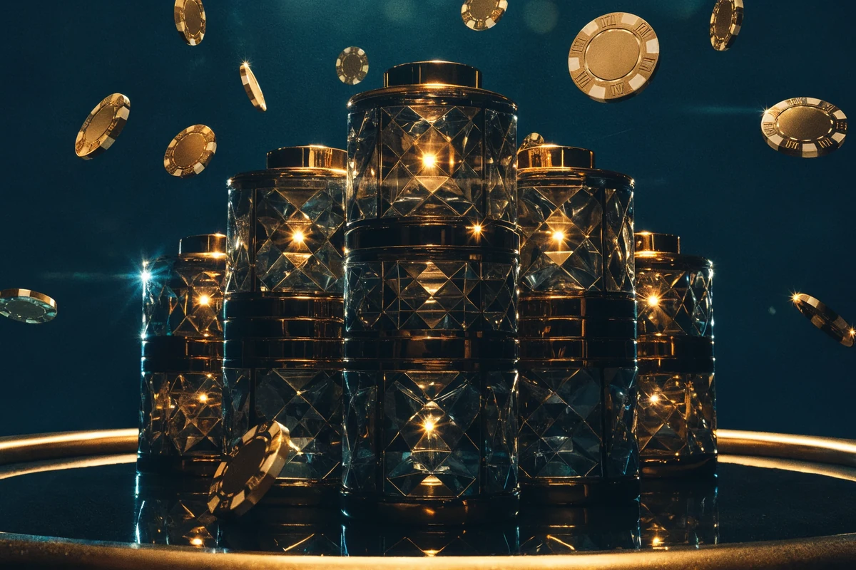 Live casino table with glowing slot reels and golden chips at WinZir Casino